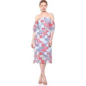 Sam Edelman | Off The Shoulder Floral Lace Midi Dress | size 10 NWT